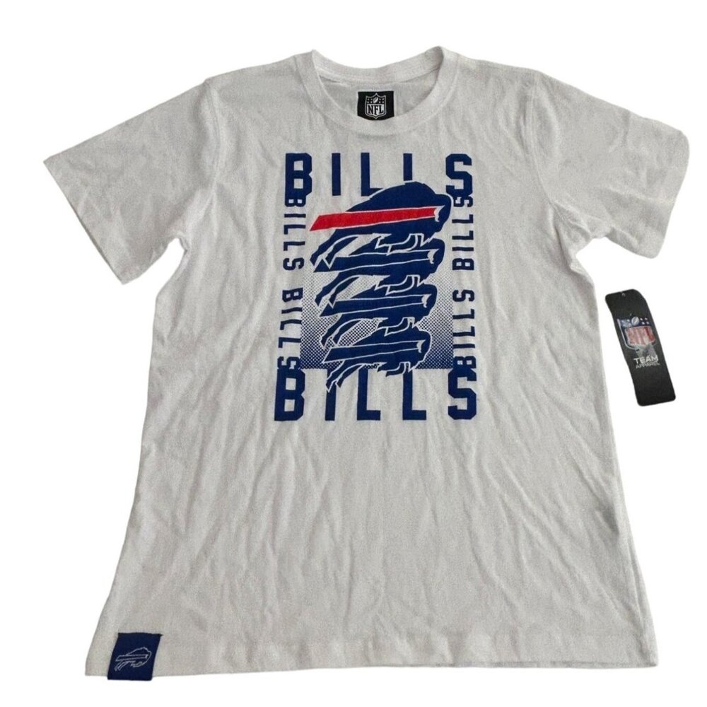 Buffalo Bills Kid T Shirt Size Unisex 14 16 NFL Football White Logo Boy Girl New